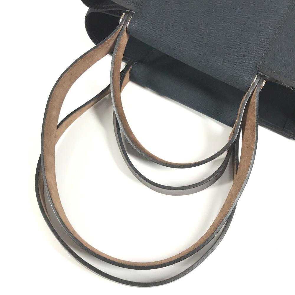 HERMES Kabak Elan PM Shoulder Bag Tote Bag Leather/Canvas Dark navy