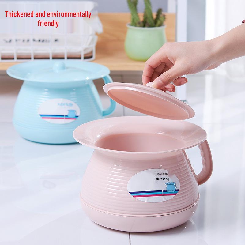 Thickened Plastic Adult & Children's Nighttime Urinal with Lid - Unisex Bedroom Commode