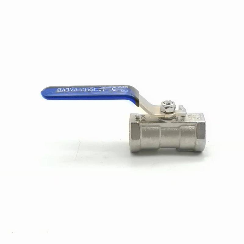304 Stainless Steel One-Piece Threaded Ball Valve, DN8/10/15/20