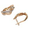 Exquisite Pure 585 Purple Gold Russian Color Gold Zircon Earrings Fashion Luxury Temperament Rose Gold Ear Jewelry