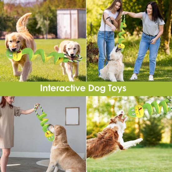 Yousheng Quietschendes Hundespielzeug mit Knisterpapier Plüsch-Giraffe/Schlangenform Tauziehen Spielzeug Interaktives Stofftier Zerrspielzeug für Klein Mittel Groß