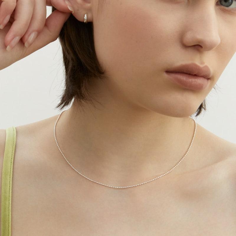 LUNNE Silver 925 Mini Egg Ball Necklace #LSN54