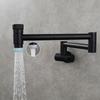 Brass Kitchen Wall Mounted Sink Faucet Rotary Folding Single Cold Faucet Single Hole Single Handle Vegetable Basin Tap