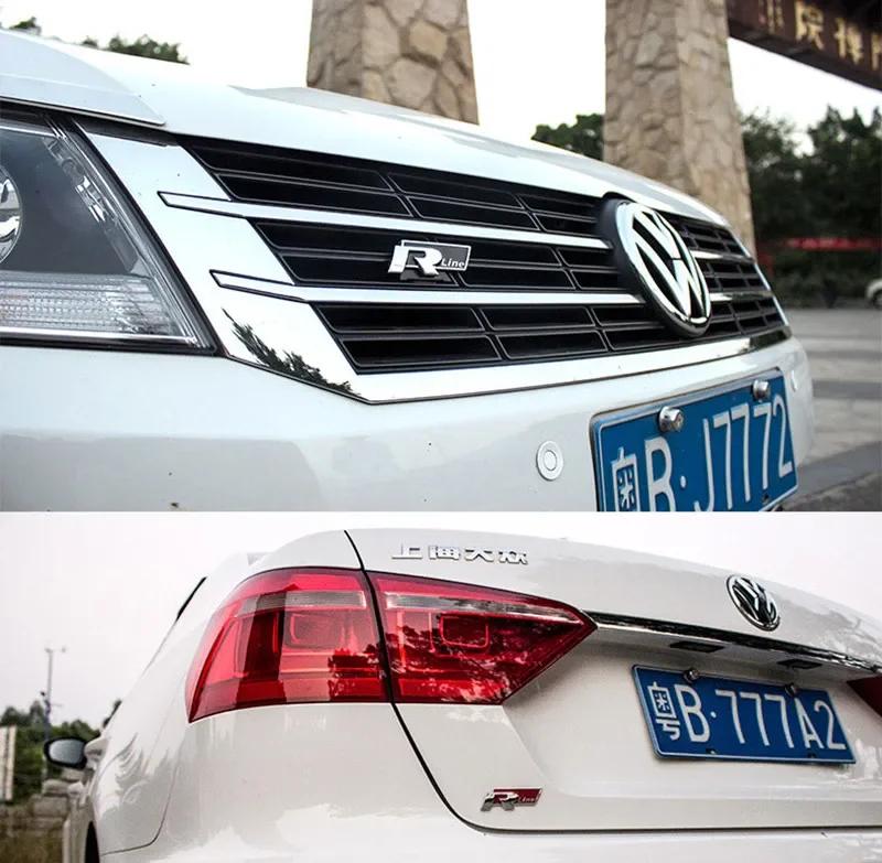 RUNTB1 2026 Hot VOLKSWAGEN Car Front Grille Bumper Body 3D Metal Decals R-Line Auto Logos Stickers For VW Polo Golf Passat Scirocco Tig