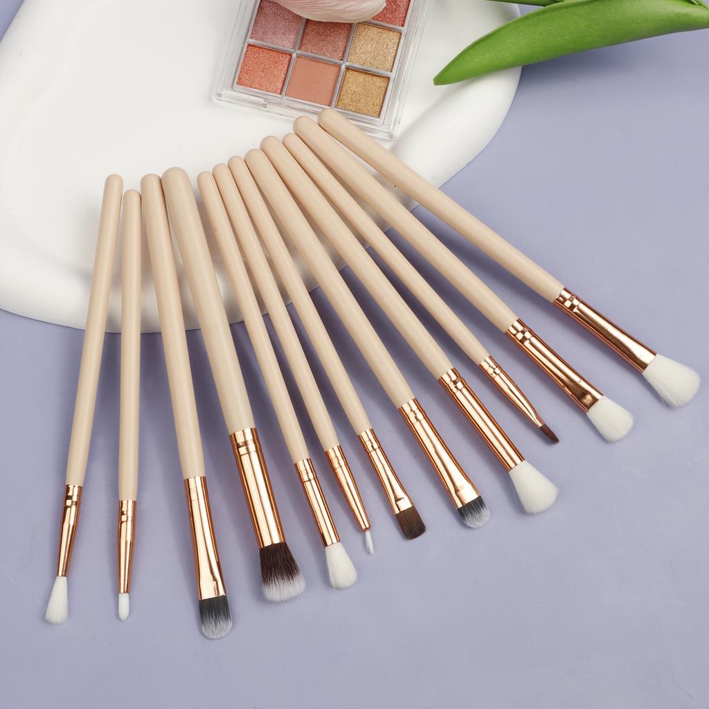 12 Makeup Brushes, Eye, Lip, Eyebrow Brush, Rose Gold Eye Makeup Brush Multi-functional Full Set of Makeup Brushes