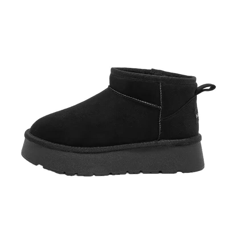 Women's Large Size Soft Sole Winter Warm Fur One Snow Boots Padded Lined Ankle Boots Anti-slip Hiking Casual Sports Cotton Boots
