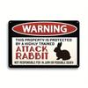 Vintage Metal Tin Sign Rabbit 20x30cm Wall Art Decor for Home Office