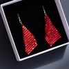 Colorful Sequined Fringed Earrings, High-End Square Geometric Long Earrings, Fashionable And Personalized Earrings.