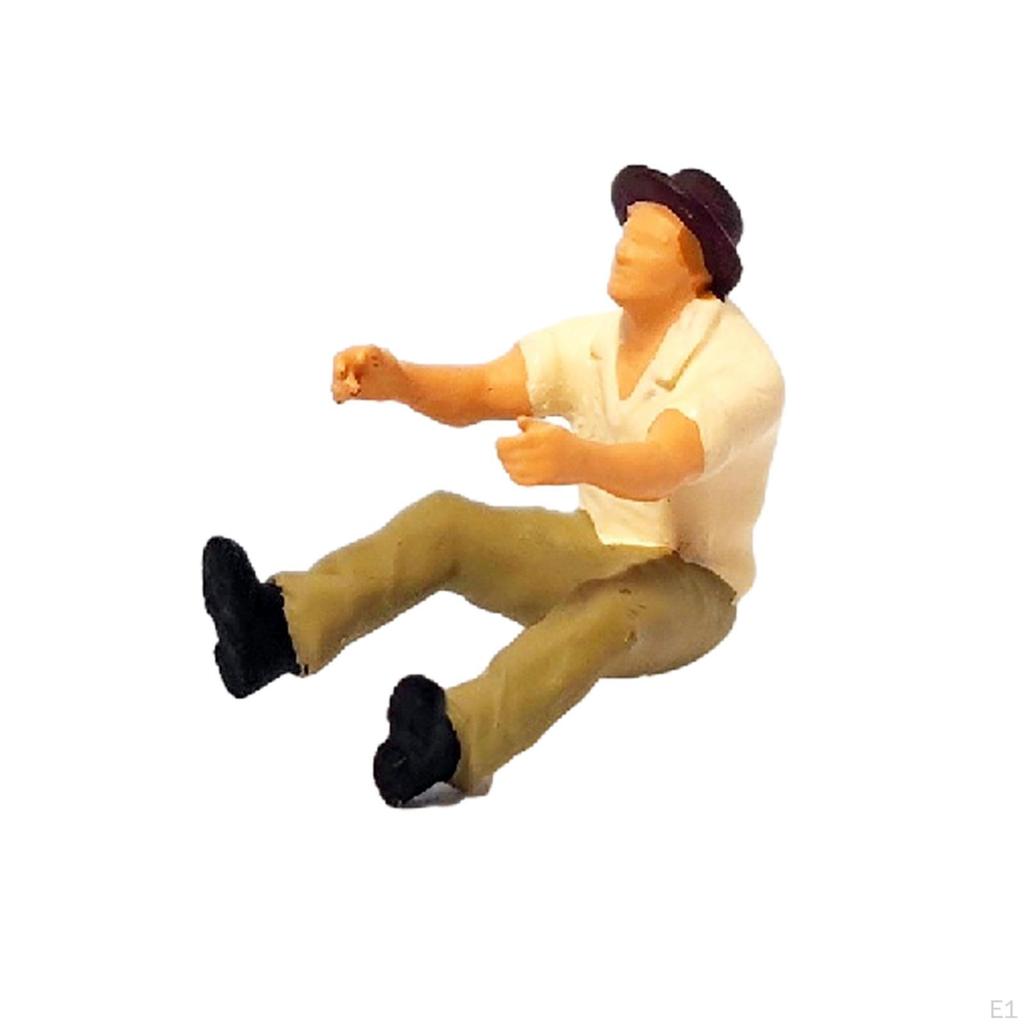 4 Harz Miniatur Holzfiguren Menschen Modell DIY Bemalt für Erwachsene Kinder Spielzeug Mikrolandschaft