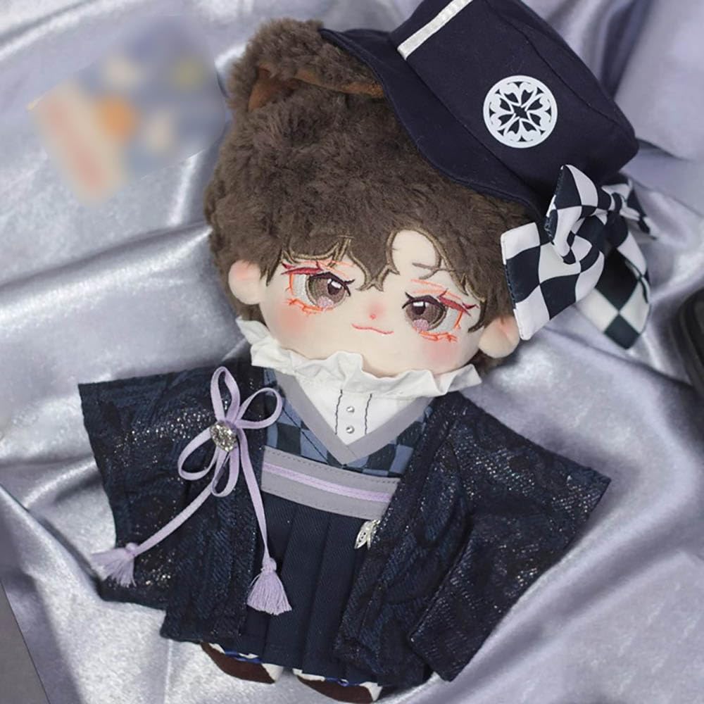 niannyyhouse 20cm Plush Toy Clothes Purple Hat Coat Underwear Hakama Belt Kimono Suit Cotton Doll Outfit Dress-Up