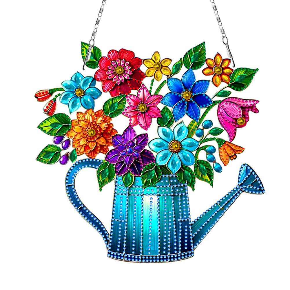 2D/Flat DIY Hanging Diamond Art Kits Rhinestone Diamond Art Window Pendants Diamond Art Pendant DIY Home Decor Hanging Charm