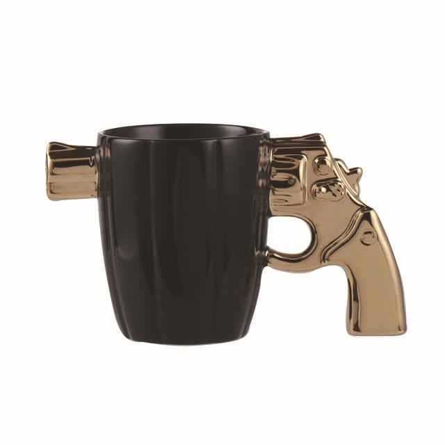 

Stylish 3D Revolver-Shaped Ceramic Coffee Cup 301-400ml