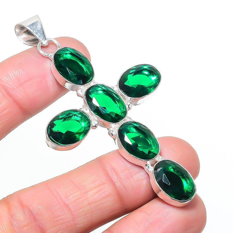 Natural Chrome Diopside Gemastone 925 Sterling Silver Jewelry Pendant 2.96 AP-14619