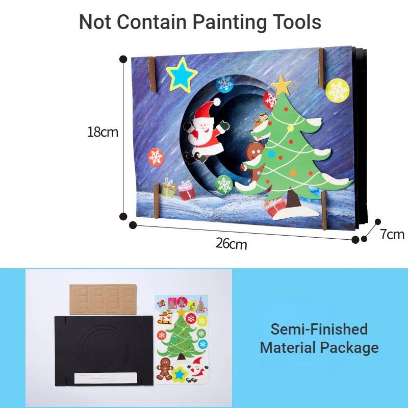 Kids DIY Craft Toys Xmas Theme Handmade Kids Crafts Drawing Toy Painting Craft Kit Educational Toys for Children Christmas Gifts