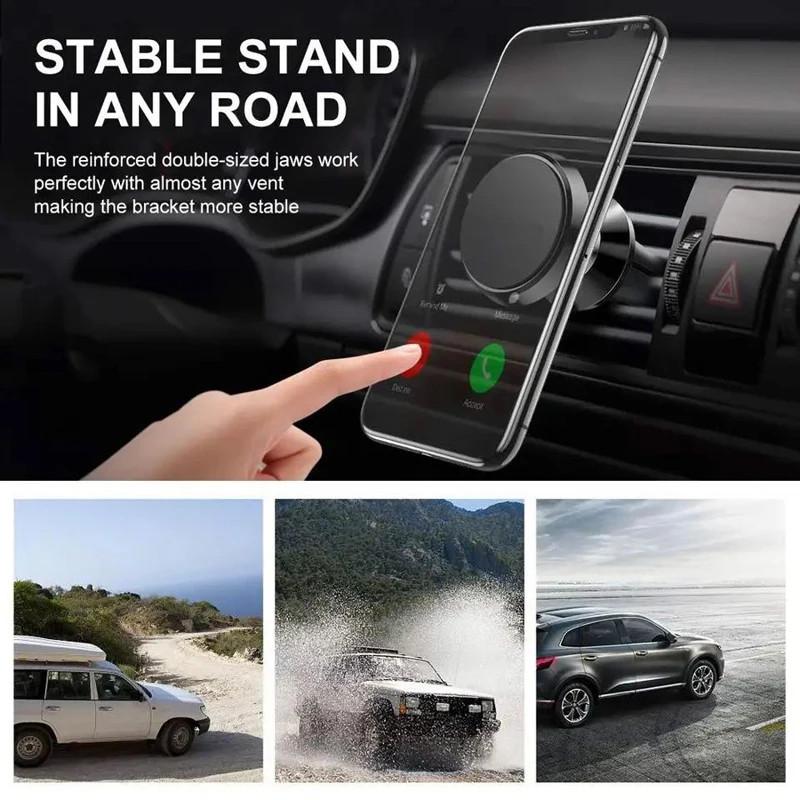 Universal Magnetic Phone Holder Car Mount with Car Air Vent Clip Cellphone Mount Phone Bracket 360° Adjustable Smart Phone Stand