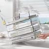 Einfacher Schreibtisch-Ablagekorb mit großer Kapazität, transparent, stapelbar, Papierhalter-Regal, A4-Dokumentenpapier-Organizer, Heim-Büro