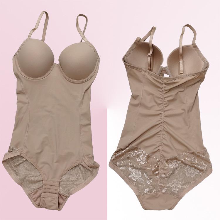 Explosive Style Body Shaping One-Piece Suit with Bra Support - Tummy Control Deep V Design