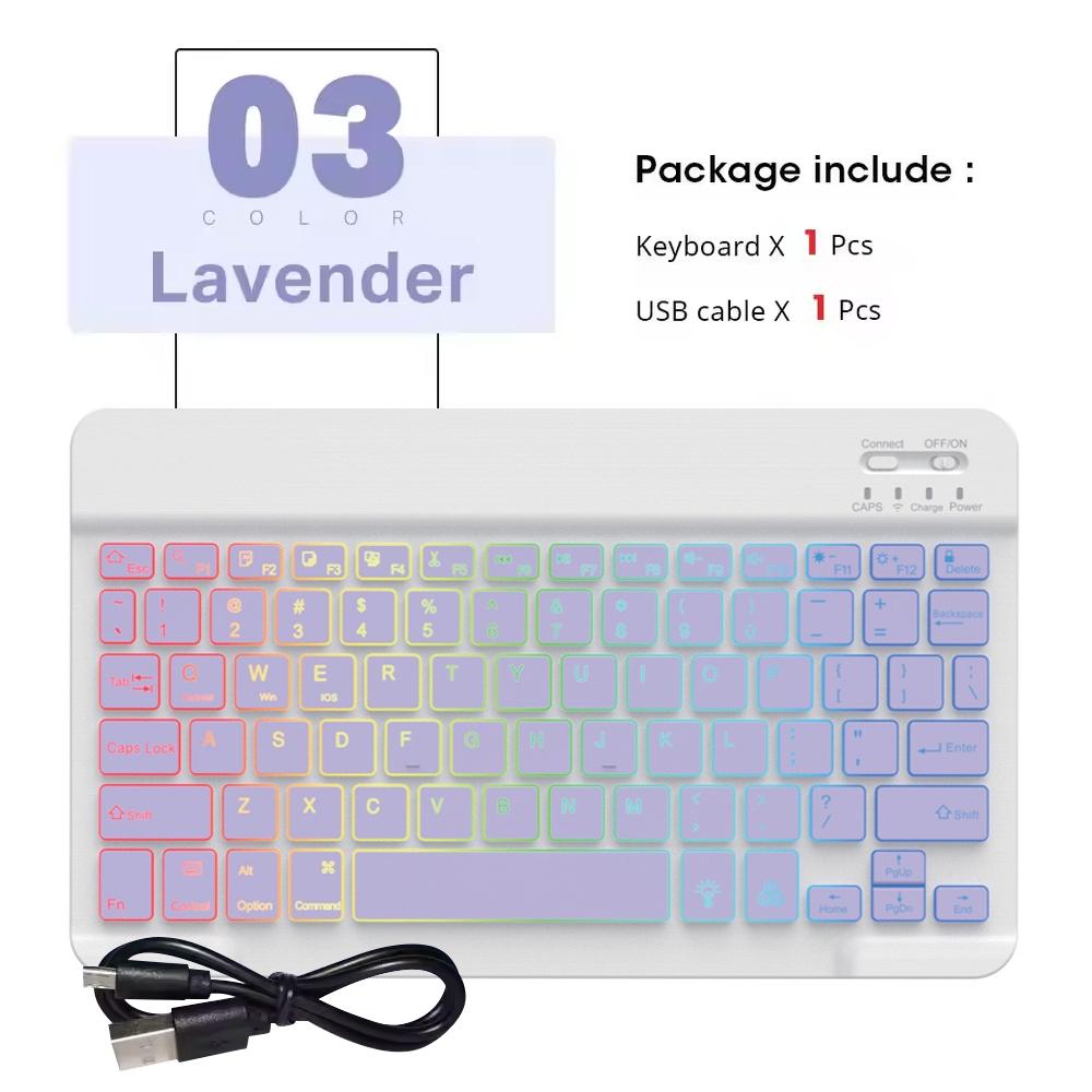 New Backlit Ultra-Thin Bluetooth Keyboard and Mouse For iPad Samsung Tablet Phone Wireless Keyboard Spanish / French