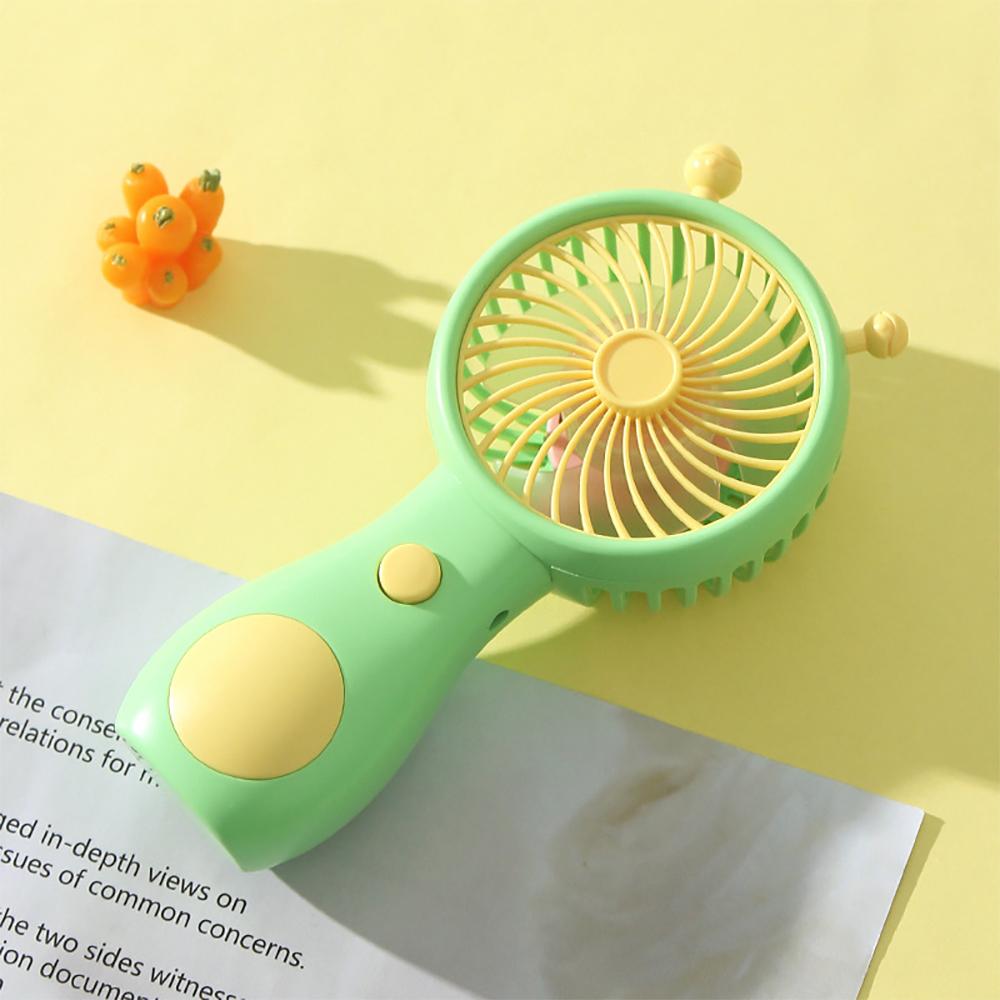 1PC cute snail charging fan handheld mini portable USB charging handheld mini fan home outdoor supplies pocket compact fan зелёный
