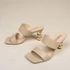 Summer Heels  New Electroplating Sandals and Slippers Latest  Heels Mid Women's Pumps Designer Female  High Heels