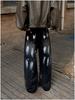 Unisex Retro High-Waisted Wide-Leg Graffiti Jeans - Petite Flared Autumn/Winter Casual Pants