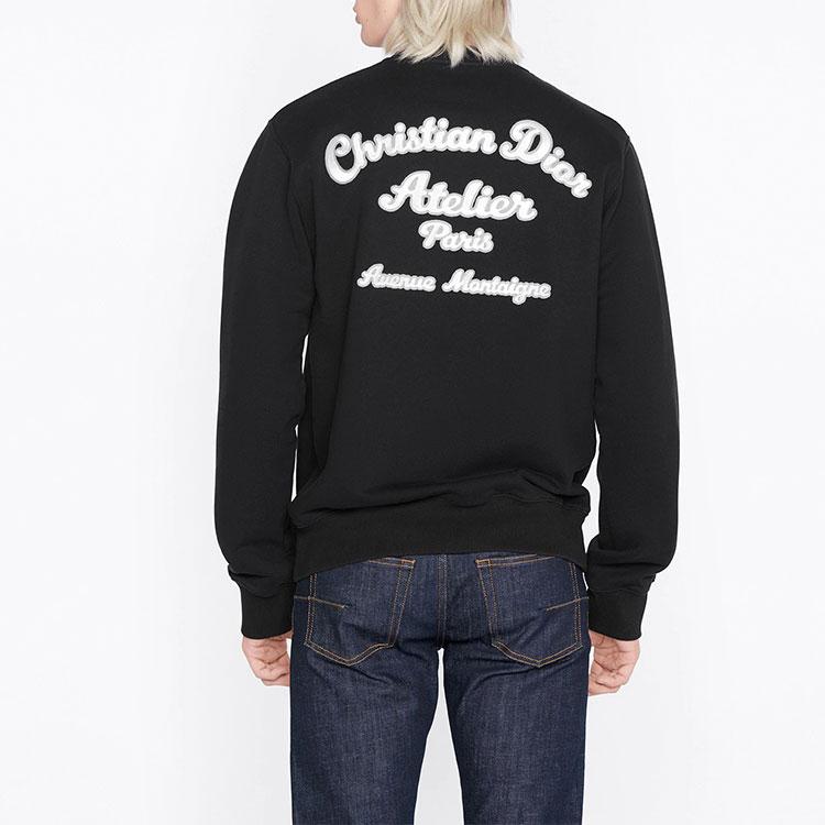 Dior Quarterly New Products Sweatshirts Men's Black Crew Neck Moderate Heavyweight 293J699A0531-C988