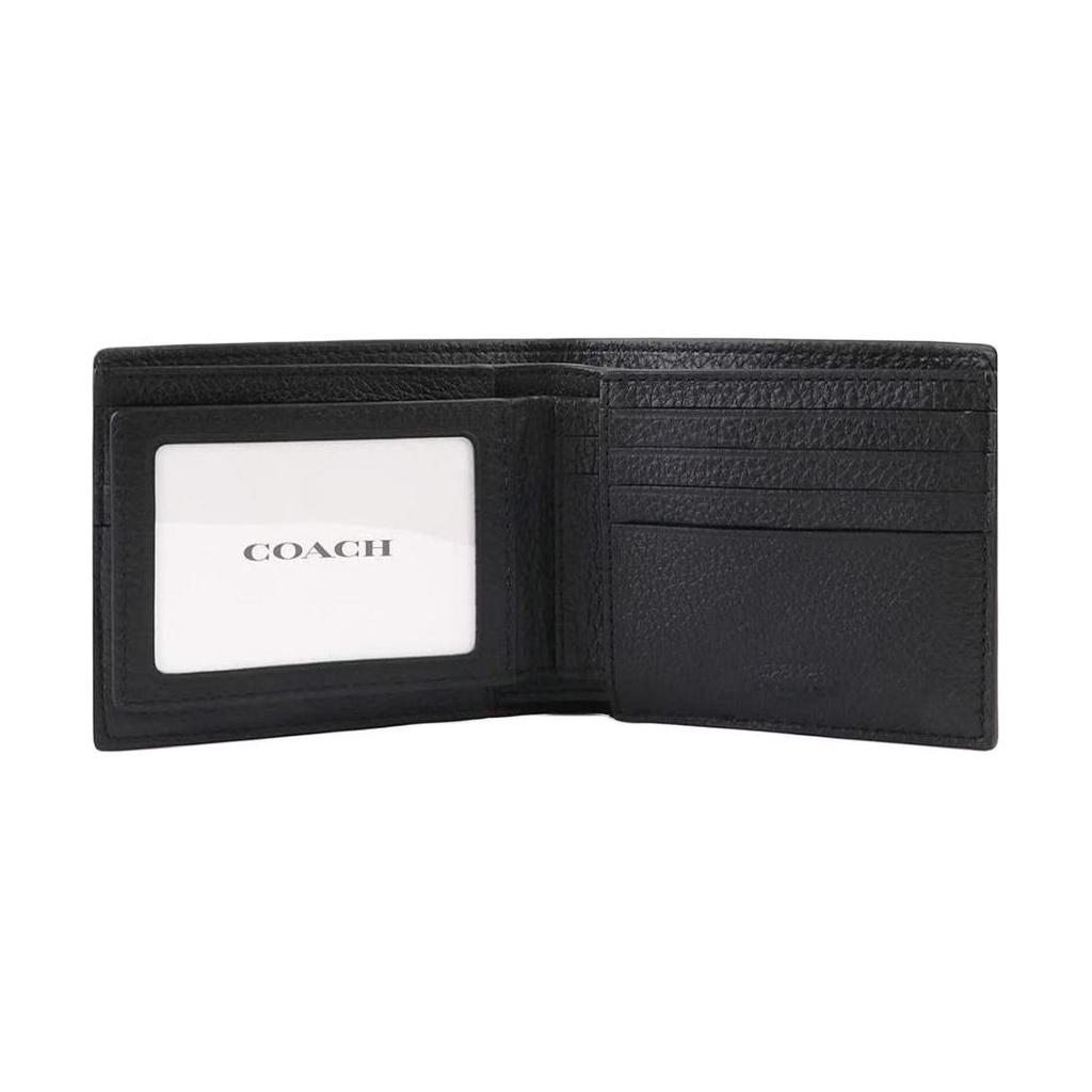 COACH 3 IN 1 Wallet Leather Wallet Men's Black & Brown 3007-QBR64