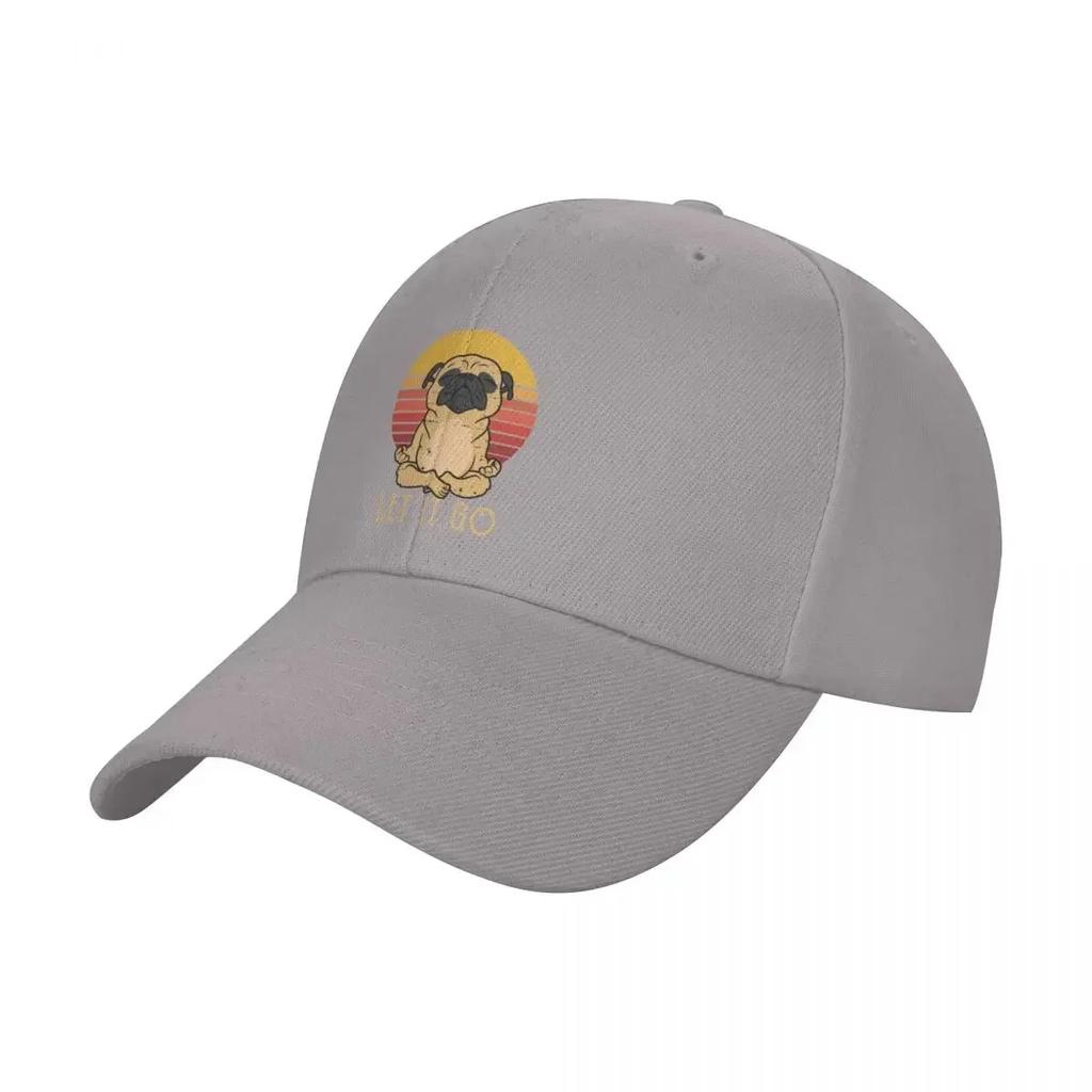 Let It Go Yoga Pug Baseball Cap Hat Luxury Brand Visor Derby Hat Uv Protection Solar Hat For Men Womens