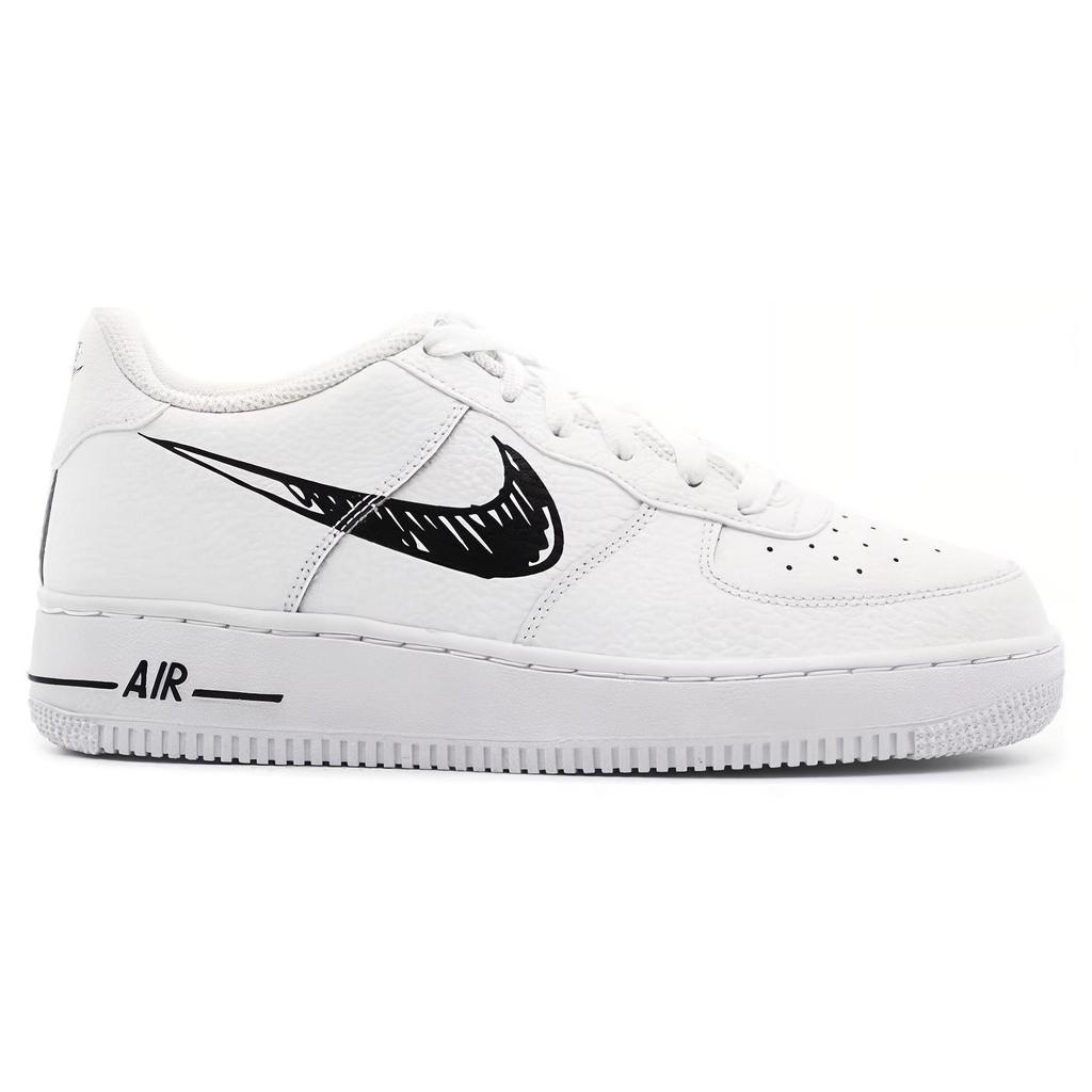 Nike Air Force 1 Low 'Doodle Swoosh - White Black' GS DM3177-100