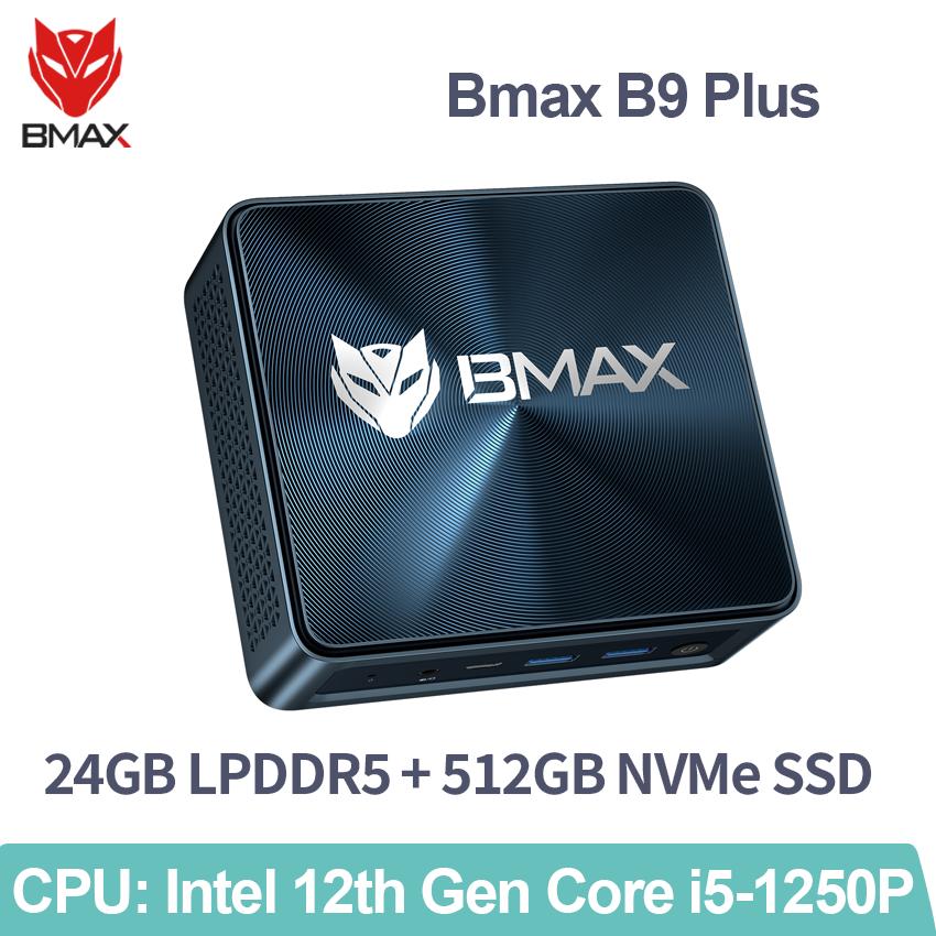 BMAX MNI PC B9 Plus  Intel 12th Gen Core i5-1250P 4,4 Ghz 24GB LPDDR5 RAM 512GB SSD WiFi 6 bluetooth 5,2 desktop Computer