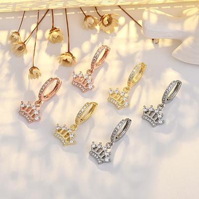 Popular High-end Earrings for Women's Trendy Temperament Diamond-inlaid Earrings Fashionable Earrings