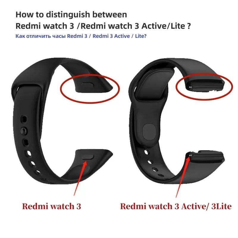 Miękki Oficjalny Silikonowy Pasek Do Xiaomi Redmi Watch 3 Active Sportowa Bransoletka Opaska Na Nadgarstek Dla Redmi Watch 3 Lite/Active Pasek