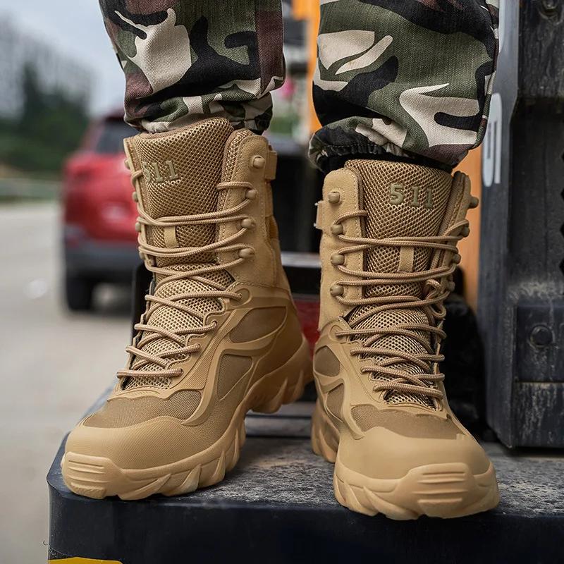 Men's Shoes Fashion High Top Desert Boots Outdoor Non-slip Tactical Boots for Men High Quality Ankle Boots Hiking Shoes Zapatos