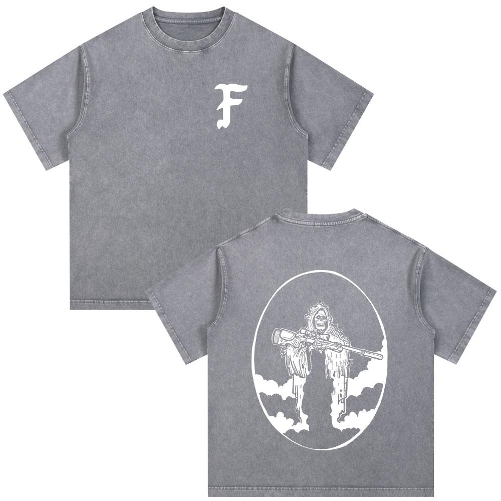 Forward Observations Group Skeleton Vintage Washed Tshirt Men Women Clothing Fashion Retro Oversized Casual T Shirt Streetwear