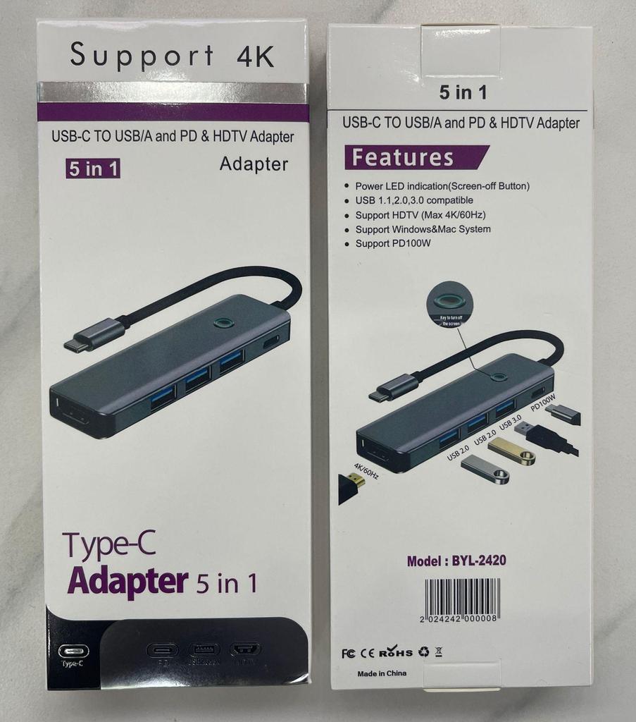 "5-in-1 USB 3.0 Multi-Port Hub Notebook Converter"