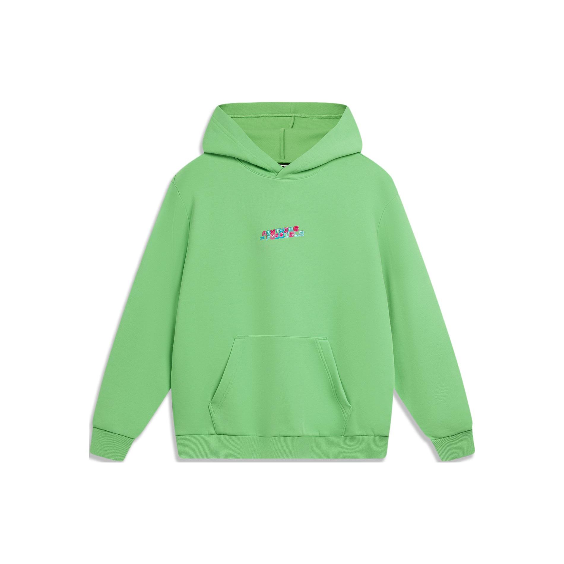 Li-Ning AWDU023-4 Men s Lifestyle Graphic Hooded Sweatshirt Jungle Green L