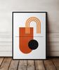 Boho Style Geometry Poster In Black Frame