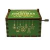 Christmas wooden painted music box wooden hand crank music box holiday gift