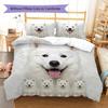 Samojed och Shilu Mönster Sängkläder Täcke Set Påslakan Örngott Heminredning Gåva (1 * påslakan + 2 * örngott, utan kärna)