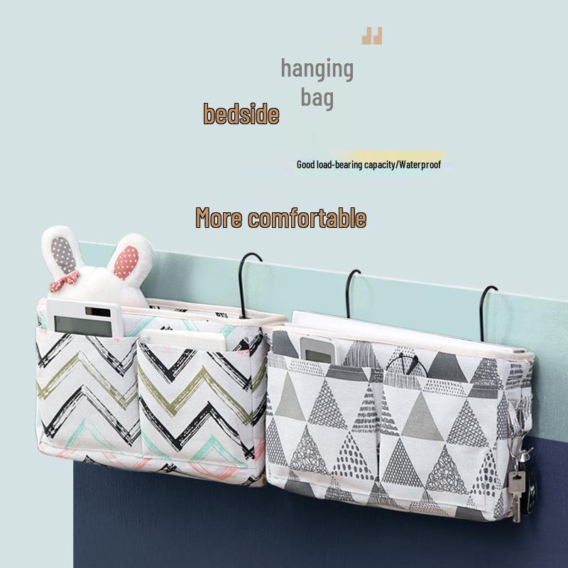 Nordic Creative Fabric Hanging Bedside Storage Bag - Bunk Bed Dormitory Organizer