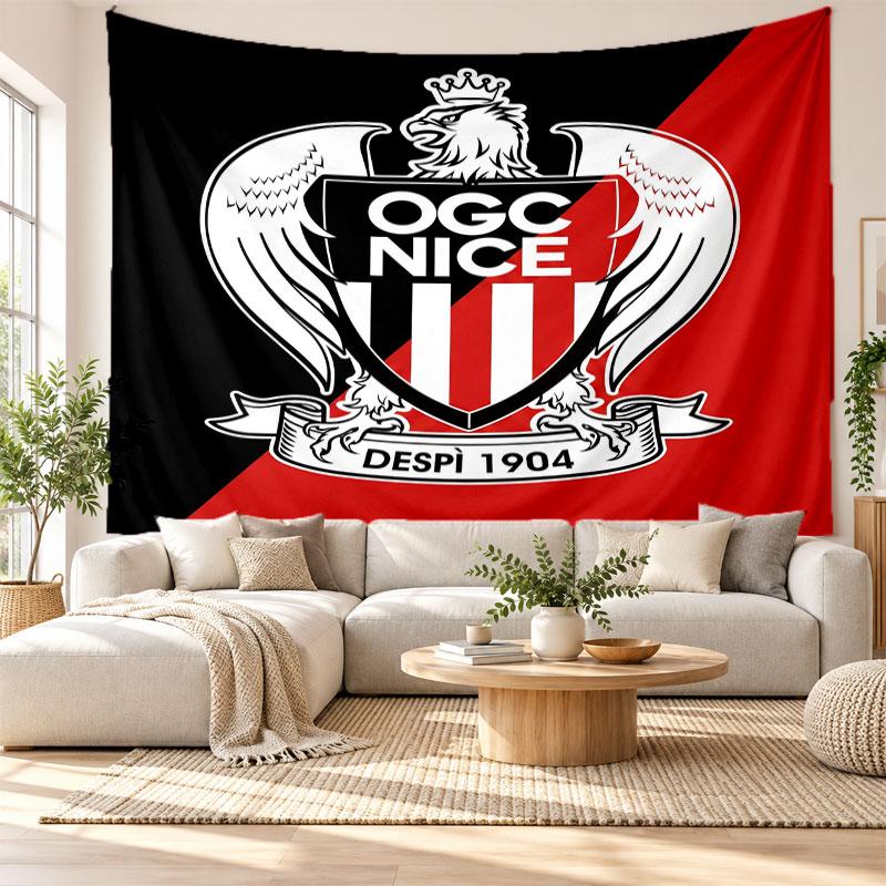 OGC Nice FC Wall Tapestry, Soft Fabric Wall Hanging, Decorative Backdrop For Bedroom Home Wall Art