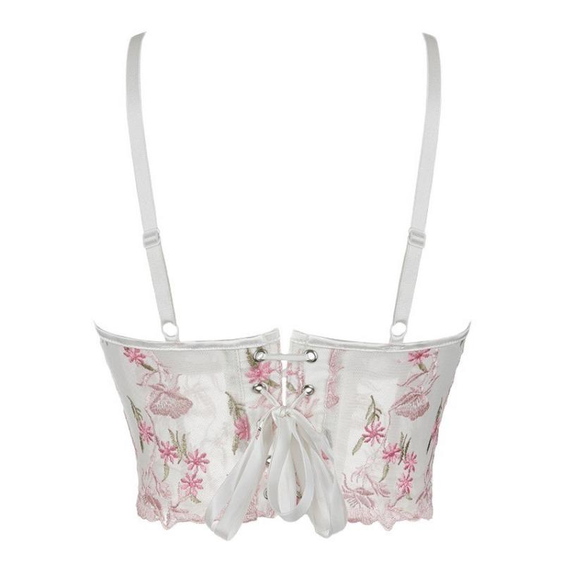 Sommer Atmungsaktiv Netz Stickerei Sexy Durchsichtig Damen S Bustier Korsett Top