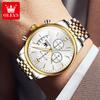 OLEVS Men's Watches Waterproof Luminous Sport Watch Chronograph Multifunction Business Fashion Gold Men's Quartz Watch