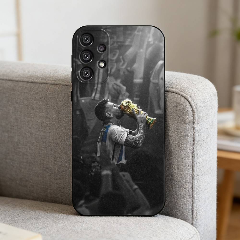 F-Football S-Star L-Lionel Messi Phone Case For Samsung S25,S24,S21,S22,S23,S30,Ultra,S20,Plus,Fe,Note,10,9,5G Black Cover