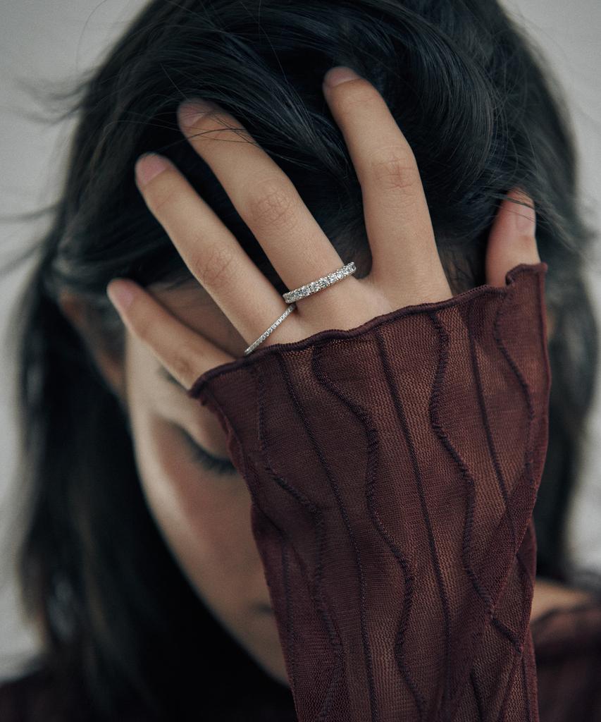 Verte [925 Silver] Cinq.Silver.219 / Epais Anse Dew Ring