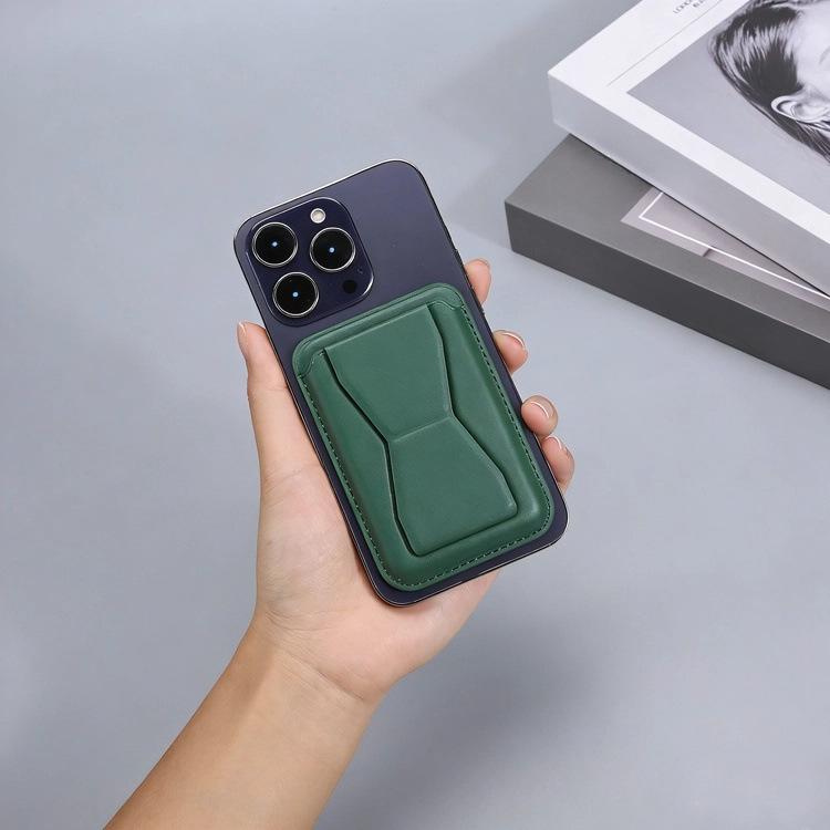 

Eco-Friendly PU Leather Bracket for 12-17 Devices with MagSafe Compatibility зелёный