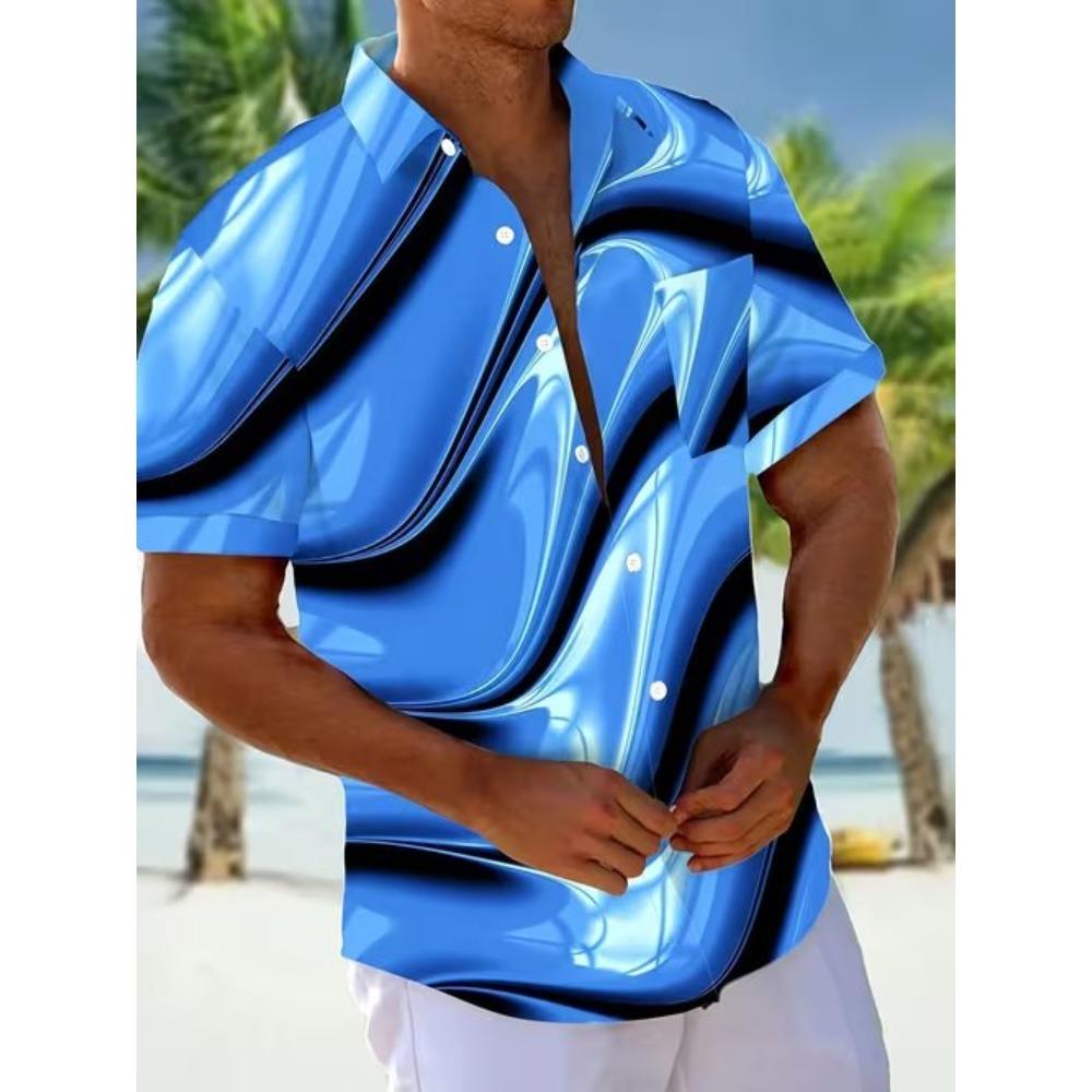 Men's Retro Pattern 3D Print Shirt Button Up Shirt Casual Shirt Summer Shirt Short Sleeve Daily Vacation Clothing