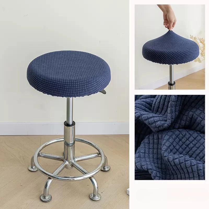 Round Jacquard Stool Cover Stretch Domestic To Use Saet Cover Case Elastic Chair Soft Cushion Cover Washable Bar Chair Slipcover Thick