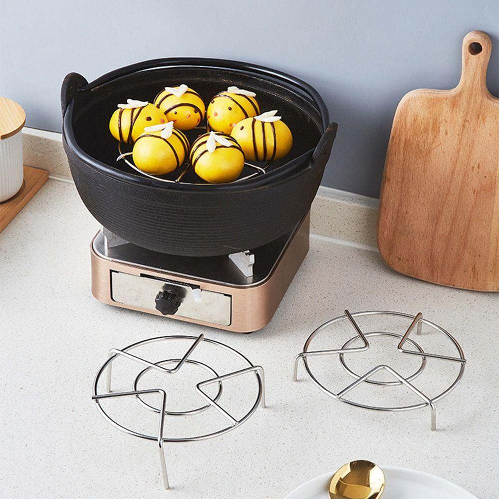 Stainless Steel Cookware Heat Resistant Kitchen Trivet Stand Steamer Steaming Tray Egg Steamer Rack