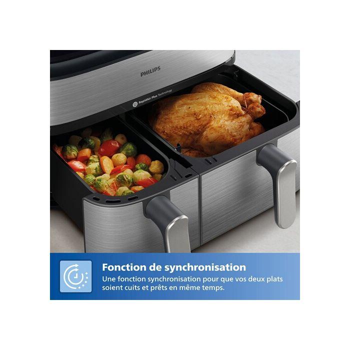 Heißluftfritteuse Philips Airfryer NA555/00 Serie 5000 Doppelkorb 9L